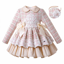Load image into Gallery viewer, Pettigirl New Lace Winter Girls Dresses Fluffy Princess Dress Girls Elegant Tweed Birthday Kids Clothing Boutique
