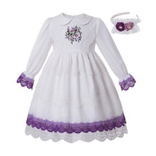Load image into Gallery viewer, Pettigirl New  Girl Maxi Dress Lace Long Dress  With Hair Accessories And Flower Summer Kids Clothing G-DMGD210-271