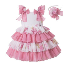 Load image into Gallery viewer, 2020 Pettigirl Pink Summer Mini Girl Dress Flower Printed Dress With Headband For 3-8 Year Kids Clothing G-DMGD206-A299A