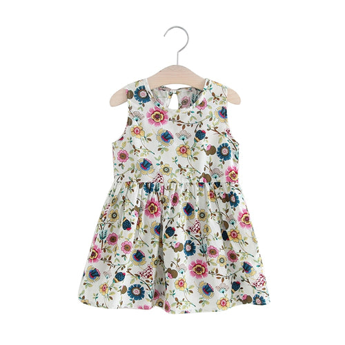Toddler Children Little Girls Dresses Kids Baby Girl Floral Printed Casual A-line Christmas Princess Dress Clothes 2-10 Years