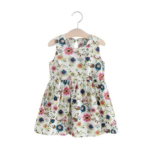 Toddler Children Little Girls Dresses Kids Baby Girl Floral Printed Casual A-line Christmas Princess Dress Clothes 2-10 Years