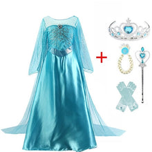 Load image into Gallery viewer, Cosplay Queen Elsa Dresses Elsa Elza Costumes Princess Anna Dress for Girls Party Vestidos Fantasia Kids Girls Clothing Elsa Set
