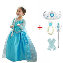 Load image into Gallery viewer, Cosplay Queen Elsa Dresses Elsa Elza Costumes Princess Anna Dress for Girls Party Vestidos Fantasia Kids Girls Clothing Elsa Set
