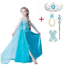 Load image into Gallery viewer, Cosplay Queen Elsa Dresses Elsa Elza Costumes Princess Anna Dress for Girls Party Vestidos Fantasia Kids Girls Clothing Elsa Set