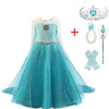 Load image into Gallery viewer, Cosplay Queen Elsa Dresses Elsa Elza Costumes Princess Anna Dress for Girls Party Vestidos Fantasia Kids Girls Clothing Elsa Set