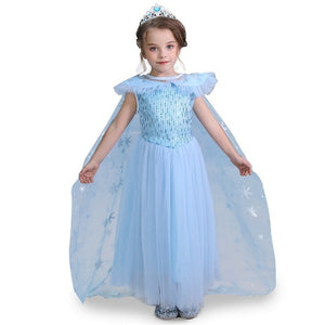 Cosplay Queen Elsa Dresses Elsa Elza Costumes Princess Anna Dress for Girls Party Vestidos Fantasia Kids Girls Clothing Elsa Set