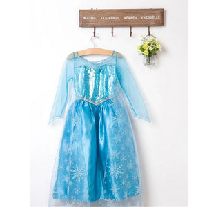 Cosplay Queen Elsa Dresses Elsa Elza Costumes Princess Anna Dress for Girls Party Vestidos Fantasia Kids Girls Clothing Elsa Set