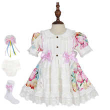 Load image into Gallery viewer, Girl Vintage Spanish Tutu Dress Flora Ball Princess Dress Lolita Styles baby girl birthday party dress