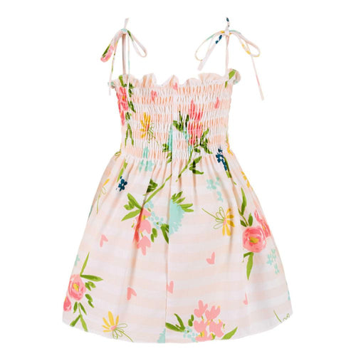 Toddler Kid Baby Girl Print Flower Striped Princess Party Dress Sundress Clothes Children Summer brand Clothes Baby Girls Dress