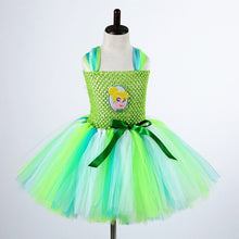 Load image into Gallery viewer, Cute Cartoon Girls Tulle Dress Green Birthday Party Tutu Dress Girl Princess Dress Kids Mermai Ariel Tinkerbell Cosplay Costume