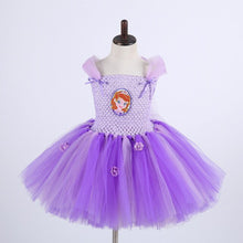 Load image into Gallery viewer, Cute Cartoon Girls Tulle Dress Green Birthday Party Tutu Dress Girl Princess Dress Kids Mermai Ariel Tinkerbell Cosplay Costume